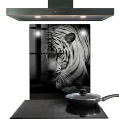 Apsauga nuo purslų stiklo plokštė Baltasis Sibiro tigras, 60x80 cm, įvairių spalvų цена и информация | Комплектующие для кухонной мебели | pigu.lt