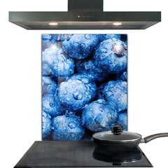 Apsauga nuo purslų stiklo plokštė Prinokusios mėlynės Uogos, 60x80 cm, įvairių spalvų kaina ir informacija | Virtuvės baldų priedai | pigu.lt