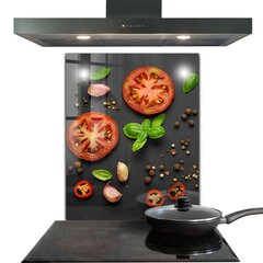 Apsauga nuo purslų stiklo plokštė Itališka virtuvė Bazilikas Pomidorai, 60x80 cm, įvairių spalvų kaina ir informacija | Virtuvės baldų priedai | pigu.lt