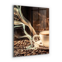 Apsauga nuo purslų stiklo plokštė Puodelis su aromatinga kava, 60x80 cm, įvairių spalvų kaina ir informacija | Virtuvės baldų priedai | pigu.lt