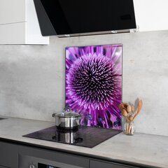 Apsauga nuo purslų stiklo plokštė Violetinė gėlė, 60x80 cm, įvairių spalvų kaina ir informacija | Virtuvės baldų priedai | pigu.lt