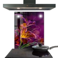Apsauga nuo purslų stiklo plokštė Tamsi gėlė Tamsus augalas, 60x80 cm, įvairių spalvų kaina ir informacija | Virtuvės baldų priedai | pigu.lt
