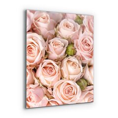 Apsauga nuo purslų stiklo plokštė Švelnių rožių puokštė, 60x80 cm, įvairių spalvų kaina ir informacija | Virtuvės baldų priedai | pigu.lt