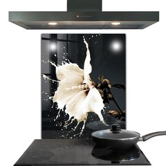 Apsauga nuo purslų stiklo plokštė Abstrakti balta gėlė, 60x80 cm, įvairių spalvų kaina ir informacija | Virtuvės baldų priedai | pigu.lt