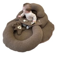 Foteliukas Rudas meškutis su žaidimų kilimėliu 90 cm ir midl pagalve, tamsiai rudas kaina ir informacija | Vaikiški sėdmaišiai, foteliai, pufai | pigu.lt