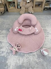 Foteliukas Rožinis meškutis su žaidimų kilimėliu 90 cm, rožinis kaina ir informacija | Vaikiški sėdmaišiai, foteliai, pufai | pigu.lt