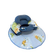 Foteliukas Pasaulio žemėlapis su žaidimų kilimėliu 90 cm, mėlynas цена и информация | Детские диваны, кресла | pigu.lt