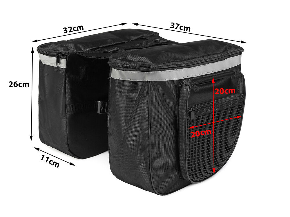 Dviračio bagažinės krepšys Vis Tiek VT14326, juodas kaina ir informacija | Kiti dviračių priedai ir aksesuarai | pigu.lt
