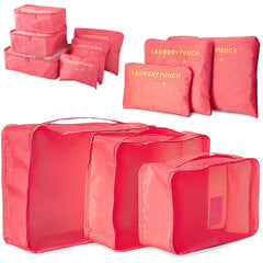 Kelioninių dėklų rinkinys lagaminui, 6 vnt, rožinis kaina ir informacija | Lagaminai, kelioniniai krepšiai | pigu.lt