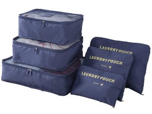 Kelioninių dėklų rinkinys lagaminui, 6 vnt, mėlynas kaina ir informacija | Lagaminai, kelioniniai krepšiai | pigu.lt