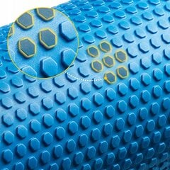 Masažinis volelis jogos cilindras 4fizjo, 90 cm, mėlynas kaina ir informacija | Masažo reikmenys | pigu.lt