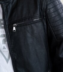 Мужская куртка из искусственной кожи, 80г.  896581 01, черный 896581*01-XL цена и информация | Мужские куртки | pigu.lt
