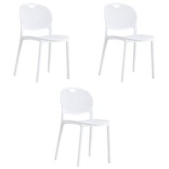 3-ių kėdžių komplektas Oskar Luma, baltas kaina ir informacija | Virtuvės ir valgomojo kėdės | pigu.lt