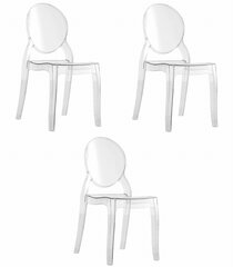 3-ių kėdžių komplektas Oskar Sofia, skaidrus kaina ir informacija | Virtuvės ir valgomojo kėdės | pigu.lt