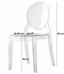 3-ių kėdžių komplektas Oskar Sofia, skaidrus kaina ir informacija | Virtuvės ir valgomojo kėdės | pigu.lt