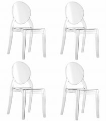 4-ių kėdžių komplektas Oskar Sofia, skaidrus kaina ir informacija | Virtuvės ir valgomojo kėdės | pigu.lt