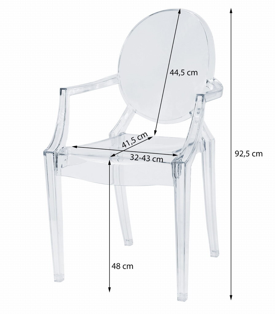 4-ių kėdžių komplektas Oskar Busan, skaidrus цена и информация | Virtuvės ir valgomojo kėdės | pigu.lt