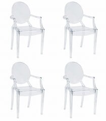 4-ių kėdžių komplektas Oskar Busan, skaidrus kaina ir informacija | Virtuvės ir valgomojo kėdės | pigu.lt