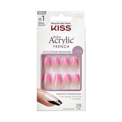 Dirbtiniai nagai Kiss Salon Acrylic French Color Squared, 28 vnt. kaina ir informacija | Manikiūro, pedikiūro priemonės | pigu.lt