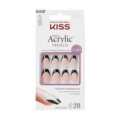 Dirbtiniai nagai Kiss Salon Acrylic French Flame, 28 vnt. kaina ir informacija | Manikiūro, pedikiūro priemonės | pigu.lt