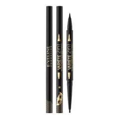 Akių linijos žymeklis + pieštukas Eveline Cosmetics Variete 2in1 Ultra Black Eyeliner kaina ir informacija | Akių šešėliai, pieštukai, blakstienų tušai, serumai | pigu.lt