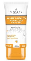 Veido kremas Flos Lek Pharma White & Beauty Anti-Aging SPF 50+, 30 ml kaina ir informacija | Veido kremai | pigu.lt