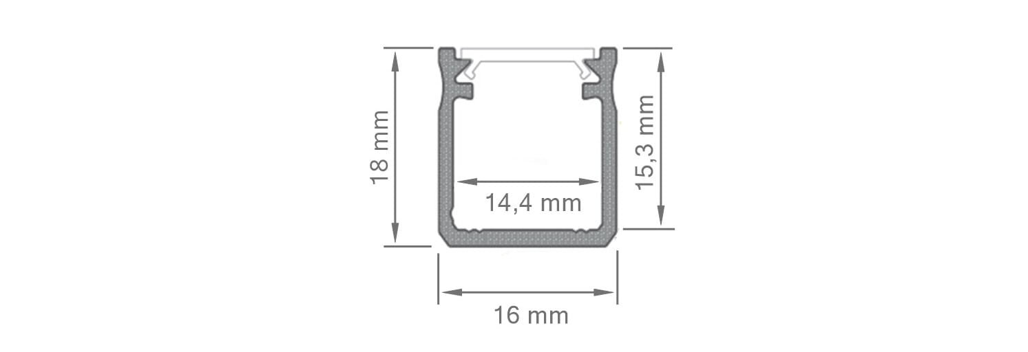 Aliuminio Y profilis LED juostelėms - baltas - 1 m kaina ir informacija | LED juostos | pigu.lt