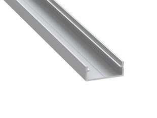 DUAL aliuminio profilis LED juostelėms - sidabrinis anoduotas - 1 m Srebrny kaina ir informacija | LED juostos | pigu.lt
