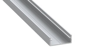 DUAL aliuminio profilis LED juostelėms - sidabrinis anoduotas - 1 m Srebrny kaina ir informacija | LED juostos | pigu.lt