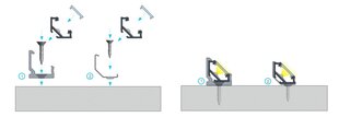 Алюминиевый профиль C для LED лент - черный - 1 м цена и информация | Светодиодные ленты | pigu.lt