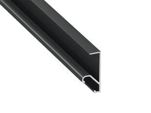 Алюминиевый профиль Q18 для LED лент, черный анодированный, 1 м цена и информация | Светодиодные ленты | pigu.lt