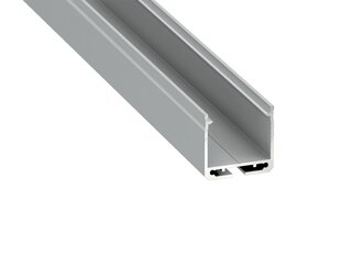 DILEDA aliuminio profilis LED juostelėms - sidabrinis anoduotas - 1 m Srebrny kaina ir informacija | LED juostos | pigu.lt