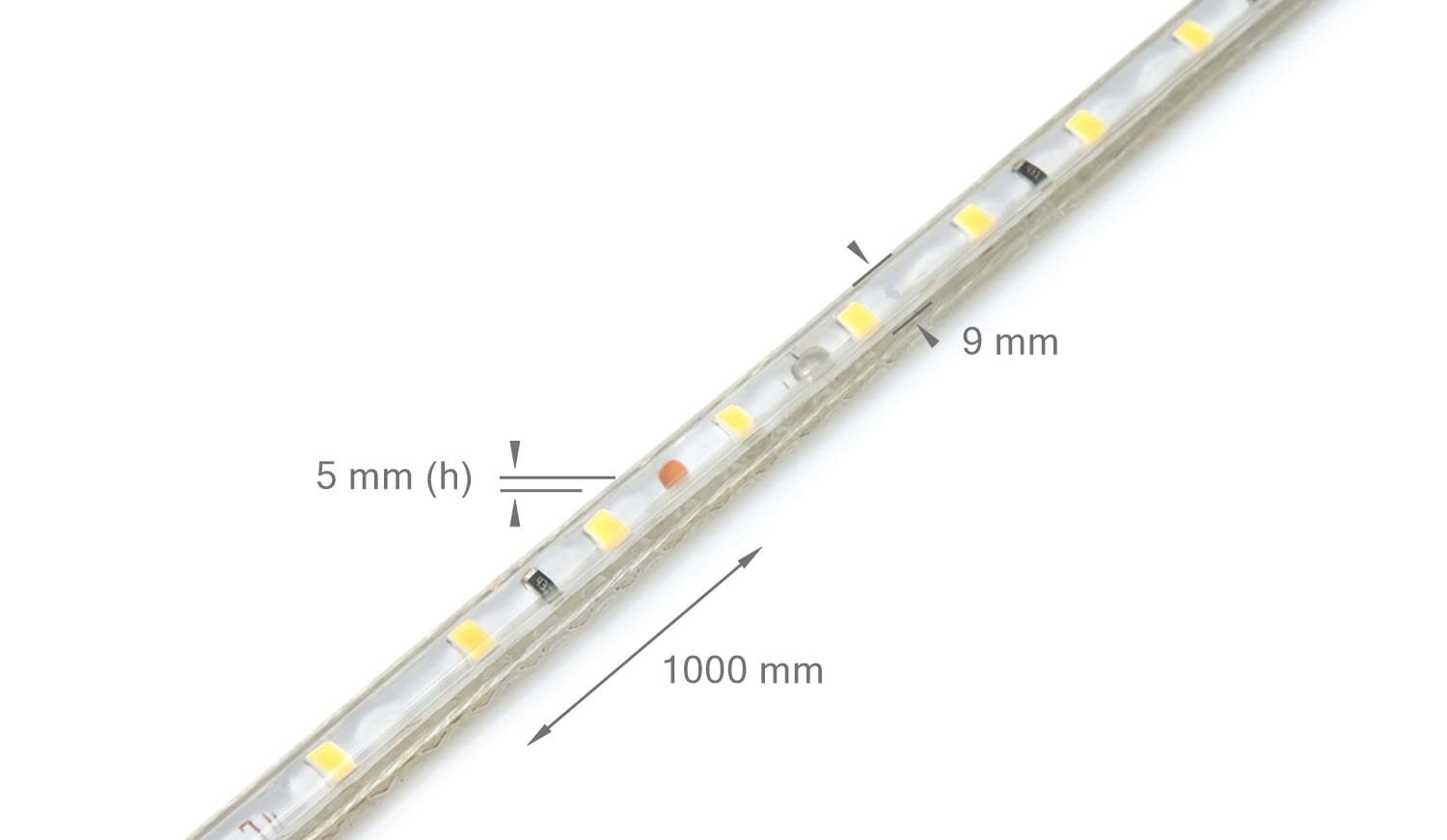 LED juosta 230V 2835 60LED 1m IP68 6W šaltai balta 6000K kaina ir informacija | LED juostos | pigu.lt