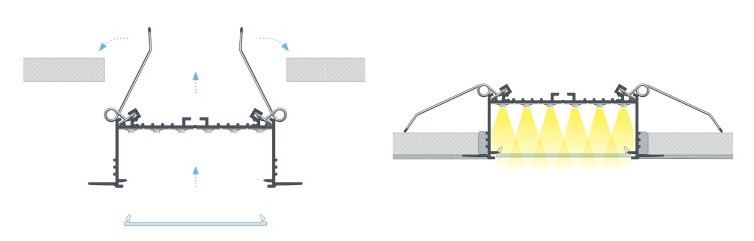 SORGA aliuminio profilis LED juostelėms - Baltas - 1 m цена и информация | LED juostos | pigu.lt