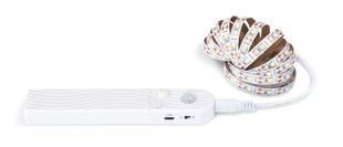 Комплект светодиодной ленты 5V 1м - нейтральный белый (4500K) + драйвер с датчиком движения и сумерек для батареек AAA цена и информация | Светодиодные ленты | pigu.lt