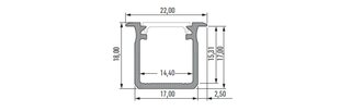 Aliuminio profilis G LED juostai - Inox - 1 m kaina ir informacija | LED juostos | pigu.lt