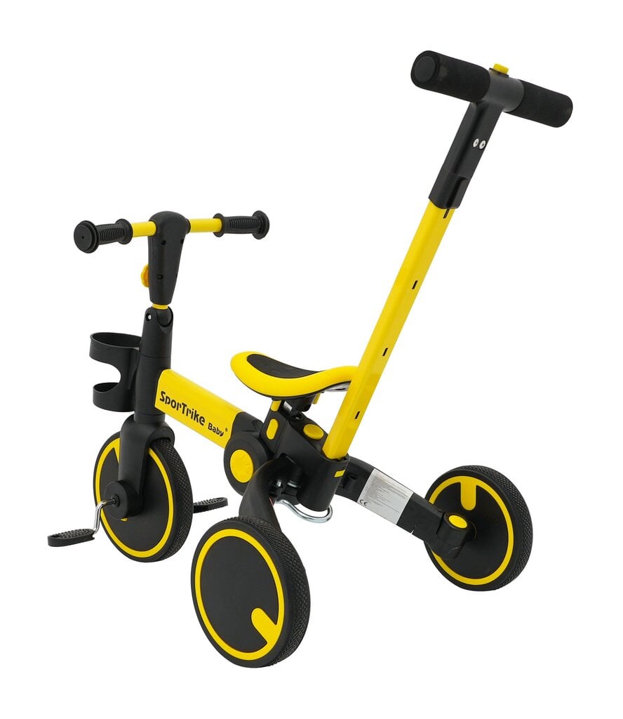 Triratukas Happy Bike 3in1 Sportrike geltonas kaina ir informacija | Triratukai | pigu.lt