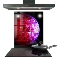 Apsauga nuo purslų stiklo plokštė Paslaptingoji planetos erdvė, 60x80 cm, įvairių spalvų kaina ir informacija | Virtuvės baldų priedai | pigu.lt