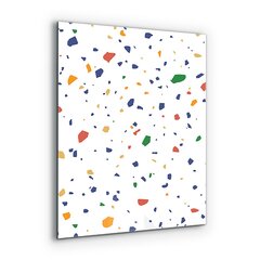 Apsauga nuo purslų stiklo plokštė Terrazzo Terrazzo akmenukai, 60x80 cm, įvairių spalvų цена и информация | Комплектующие для кухонной мебели | pigu.lt