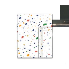 Apsauga nuo purslų stiklo plokštė Terrazzo Terrazzo akmenukai, 60x80 cm, įvairių spalvų цена и информация | Комплектующие для кухонной мебели | pigu.lt
