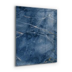 Apsauga nuo purslų stiklo plokštė Mėlyno marmuro tekstūra, 60x80 cm, įvairių spalvų цена и информация | Комплектующие для кухонной мебели | pigu.lt