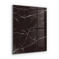 Apsauga nuo purslų stiklo plokštė Juodojo marmuro tekstūra, 60x80 cm, įvairių spalvų цена и информация | Комплектующие для кухонной мебели | pigu.lt