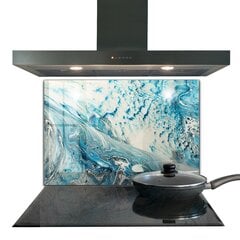 Apsauga nuo purslų stiklo plokštė Jūros banga, 80x60 cm, įvairių spalvų цена и информация | Комплектующие для кухонной мебели | pigu.lt