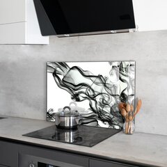 Apsauga nuo purslų stiklo plokštė Dūmų abstrakcijos juostelės, 80x60 cm, įvairių spalvų цена и информация | Комплектующие для кухонной мебели | pigu.lt