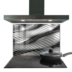 Apsauga nuo purslų stiklo plokštė Metalinių bangų abstrakcija, 80x60 cm, įvairių spalvų цена и информация | Комплектующие для кухонной мебели | pigu.lt