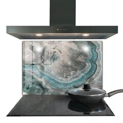 Apsauga nuo purslų stiklo plokštė Abstraktus spalvų sūkurinis raštas, 80x60 cm, įvairių spalvų цена и информация | Комплектующие для кухонной мебели | pigu.lt
