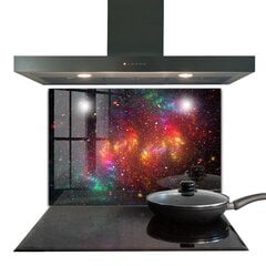 Apsauga nuo purslų stiklo plokštė Galaktika Chaosas Fantazija, 80x60 cm, įvairių spalvų цена и информация | Комплектующие для кухонной мебели | pigu.lt