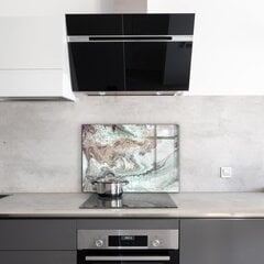 Apsauga nuo purslų stiklo plokštė Marmuro akmens tekstūra, 80x60 cm, įvairių spalvų цена и информация | Комплектующие для кухонной мебели | pigu.lt