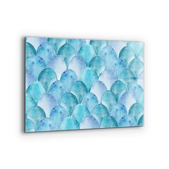 Apsauga nuo purslų stiklo plokštė Akvarelės svarstyklės mėlynas raštas, 80x60 cm, įvairių spalvų kaina ir informacija | Virtuvės baldų priedai | pigu.lt