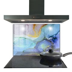 Apsauga nuo purslų stiklo plokštė Mėlynosios energijos abstrakcija, 80x60 cm, įvairių spalvų цена и информация | Комплектующие для кухонной мебели | pigu.lt